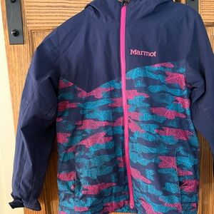 Marmot Kids' Raincoat in Navy and Pink